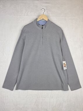 C&C California Mens XL Gray 1/4 Quarter Zip Mock Neck Pullover Sweater NWT